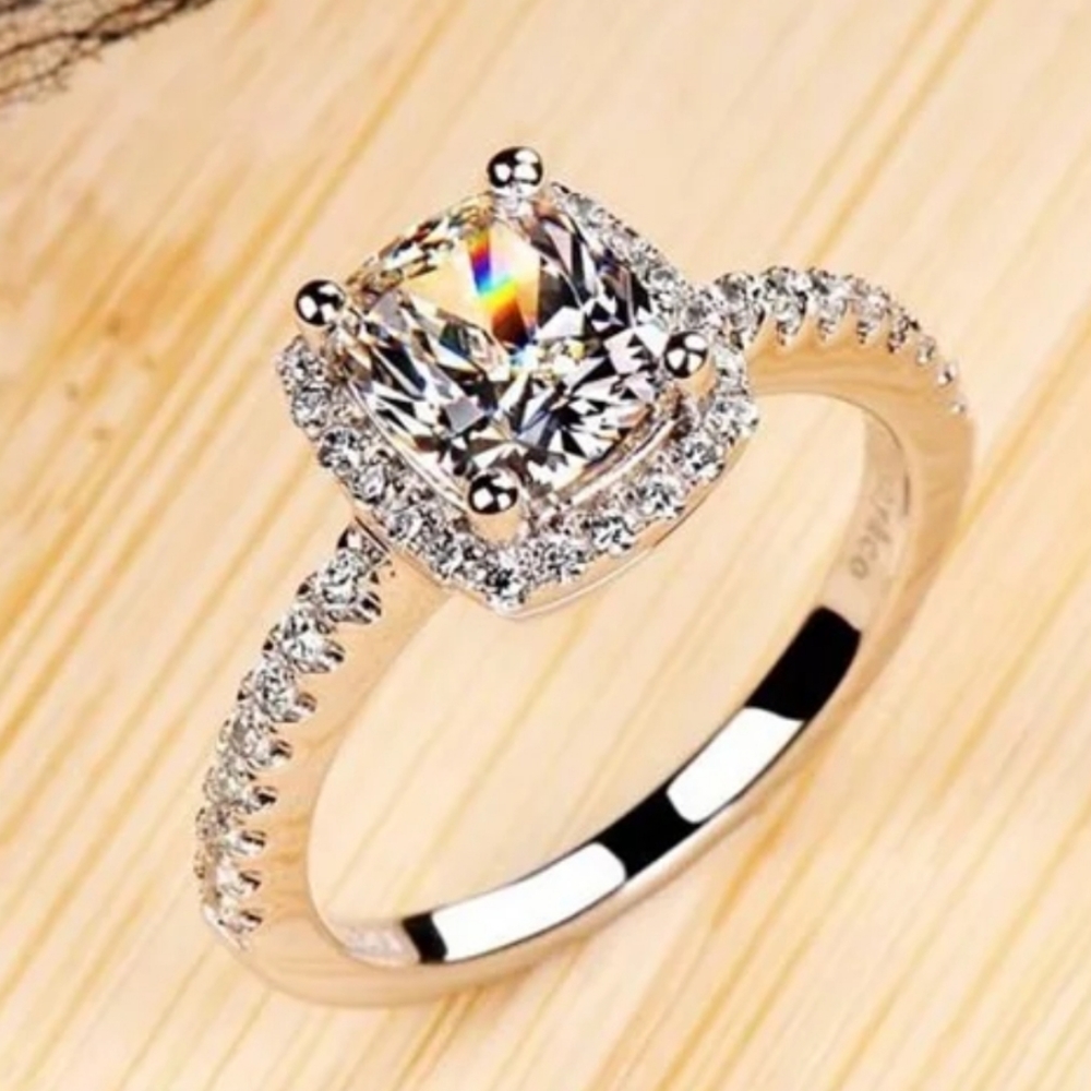 Sterling silver ring yellow stone - Picture 3 of 3